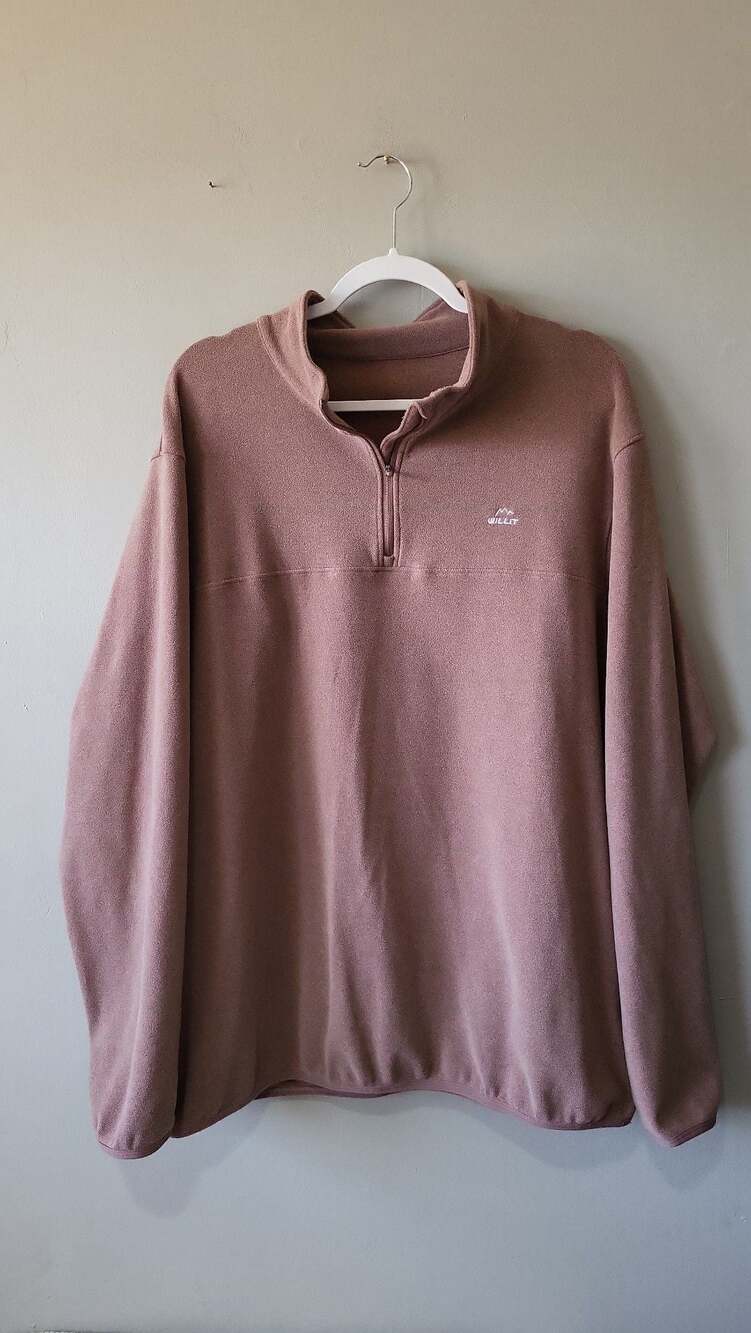 WILLIT Women's Fleece Quarter-Zip Pullover, Mauve, Size XXL